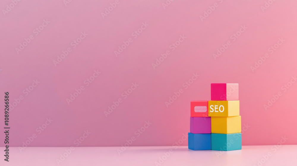 A colorful arrangement of blocks displays the term 