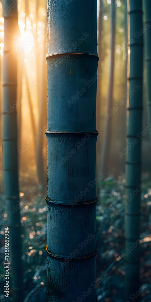 Planta de bambu com luz do sol filtrando através das folhas Planta de bambu com luz do sol filtrando através das folhas