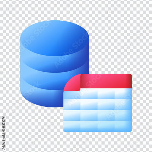 Vector icon representing a database table or structured data, designed in a clean, modern EPS 10 format. Ideal for illustrating database management, data structure, backend systems, SQL concepts, and 
