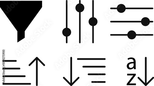 Set of Filter icon, funnel icon, filtering icon.filter symbol simple design. Filters icon button. Security level. filter curator sign.