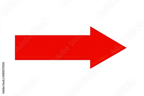 simple flat curved Right red arrow pictogram on a pure white background. vector 8k image 