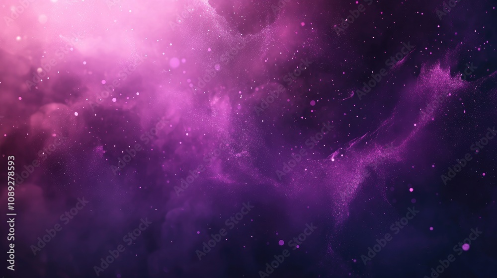Abstract purple particles and dots swirling against a deep purple backdrop, creating a captivating 3D visual display full of mesmerizing movement and depth. Abstract purple particles and dots swirling against a deep purple backdrop, creating a captivating 3D visual display full of mesmerizing movement and depth.