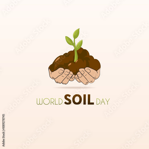 World Soil Day, Ecology concept, hands holding plant a tree sapling with on ground