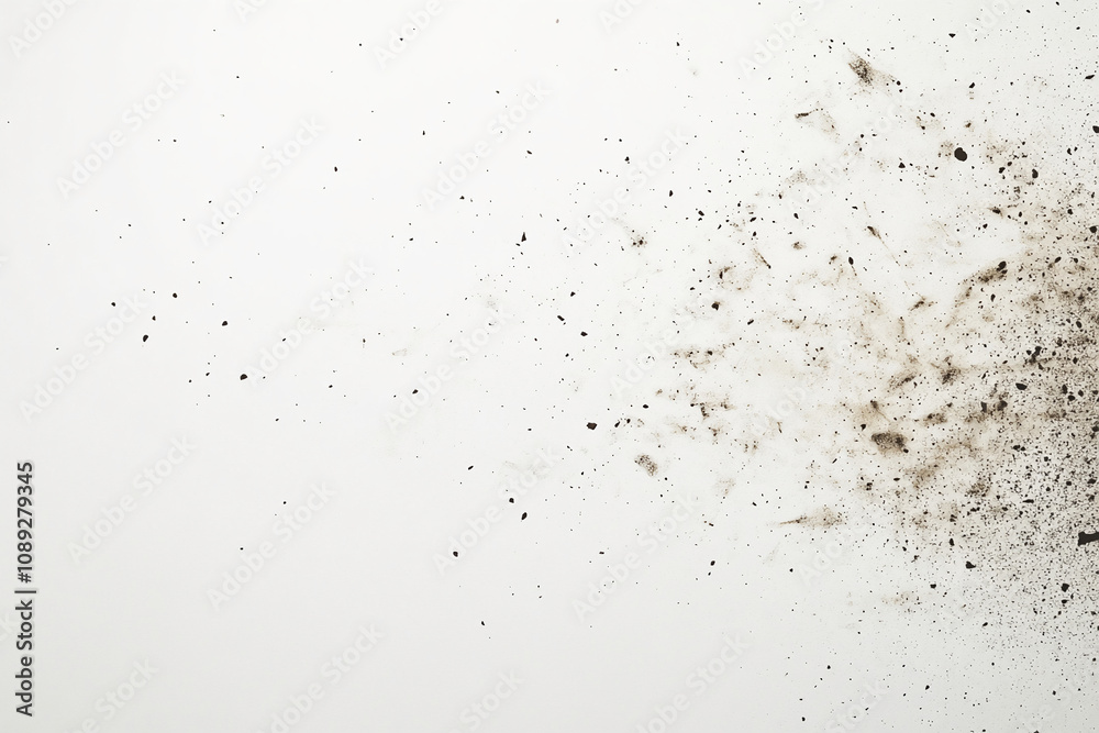Naklejka premium A cloud of dark specks drifts across a bright white surface