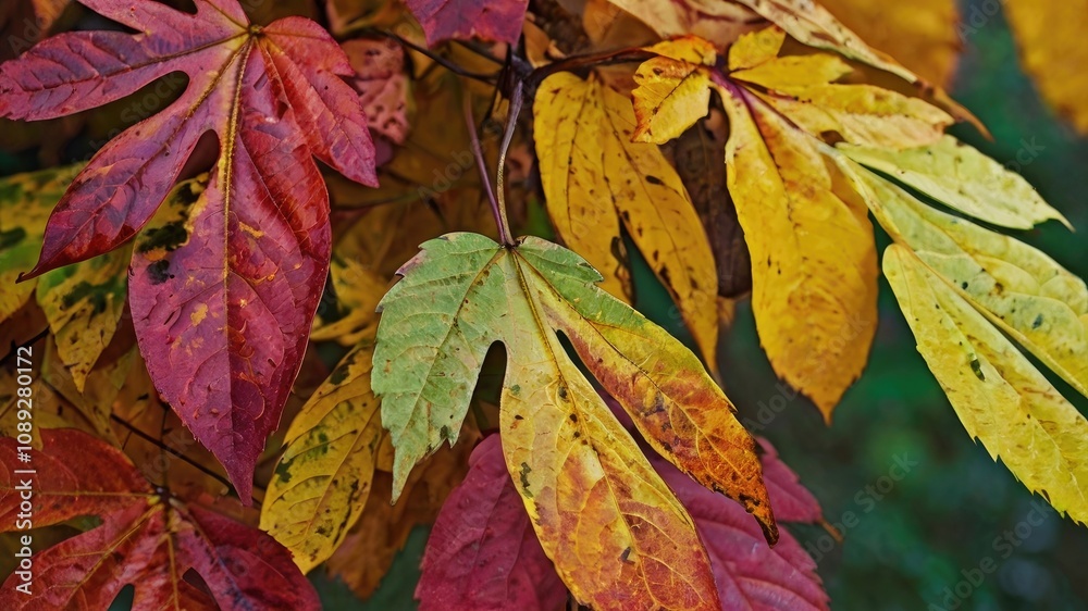 Stock Photography Closeup of multicolored autumn foliageblurre Stock Photography Closeup of multicolored autumn foliageblurre