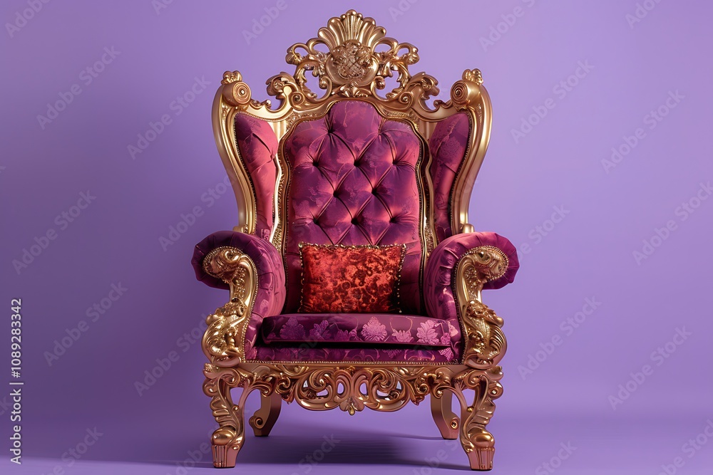 Luxury royal armchair on purple background. Luxury royal armchair on purple background.