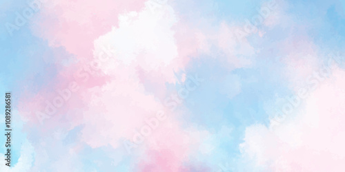 Pastel blue and white watercolor background, Old looking paper background, Digital art painting vintage background, Vector illustration.	