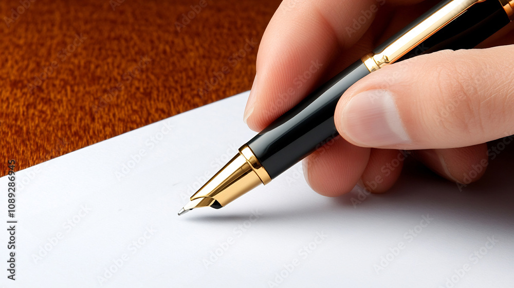 Closeup of Businessperson's Hand Signing a Legal Contract on Office Desk Closeup of Businessperson's Hand Signing a Legal Contract on Office Desk