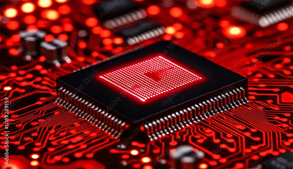 binary circuit board future technology, red eye cyber security concept background, abstract hi speed digital internet binary circuit board future technology, red eye cyber security concept background, abstract hi speed digital internet