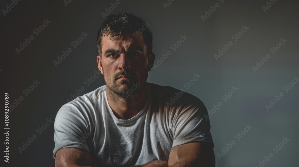 Front view of a man posing confidently in a studio setting.
Front view of a man posing confidently in a studio setting.