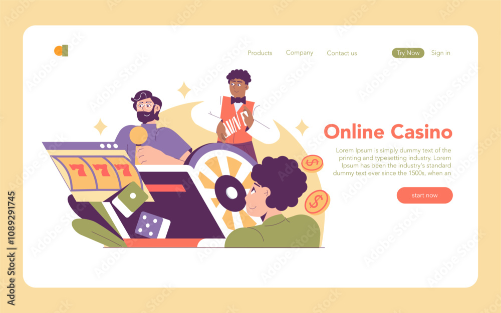 Igaming. Flat Vector Illustration Igaming. Flat Vector Illustration