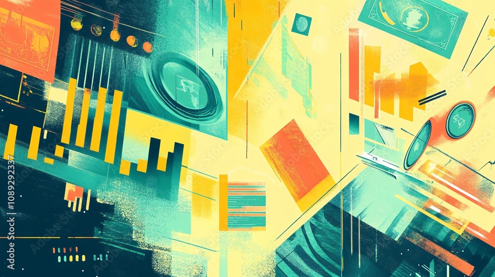 Obraz premium Global finance and trade. Visualizing global commerce: Finance and teamwork in harmony. Illustration representation of global finance and partnerships.