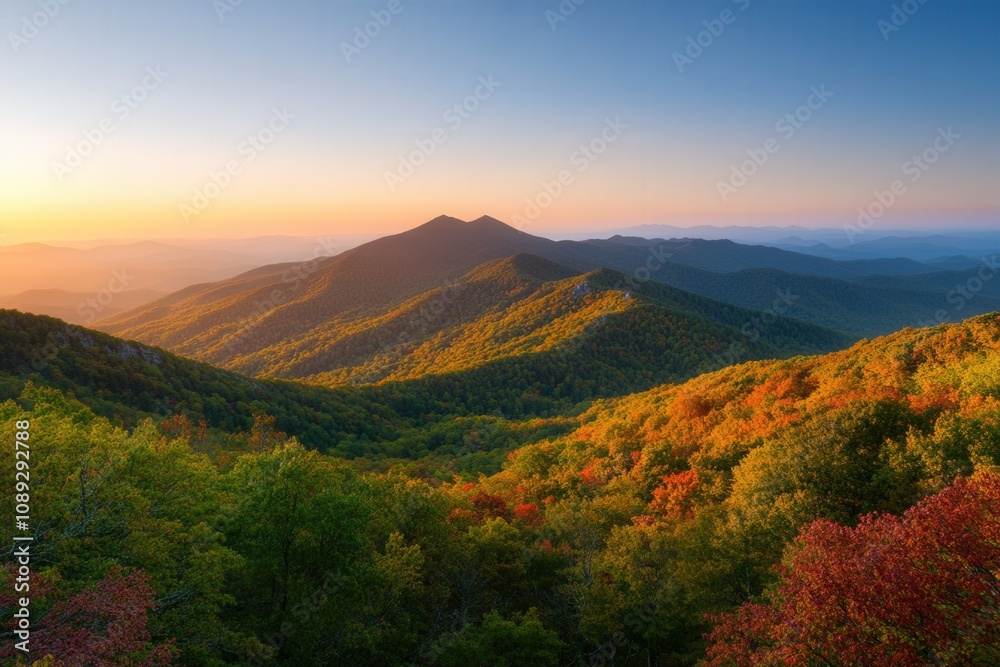 Obraz premium breathtaking mountain landscape during autumn with vibrant foliage