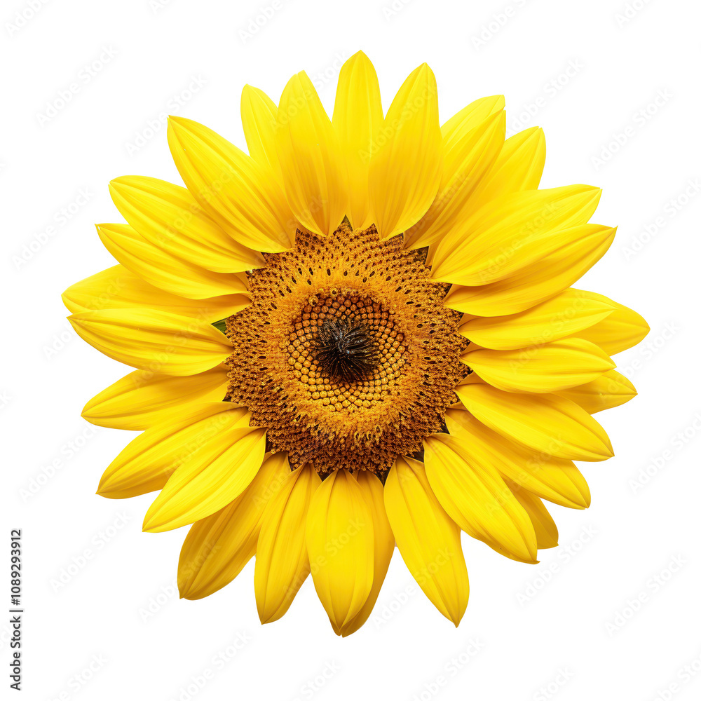 Vibrant Close-up of a Single Sunflower, Cut Out Vibrant Close-up of a Single Sunflower, Cut Out