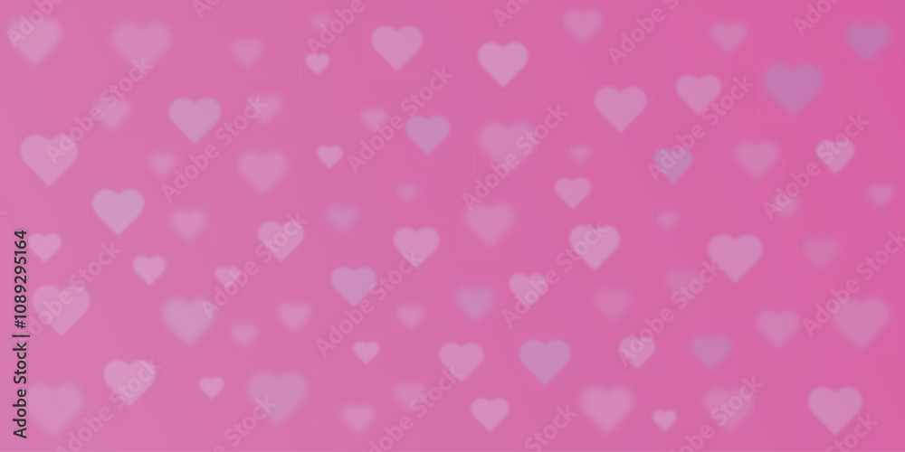 Pink background with glowing blurred hearts, bokeh. Pink background with glowing blurred hearts, bokeh.