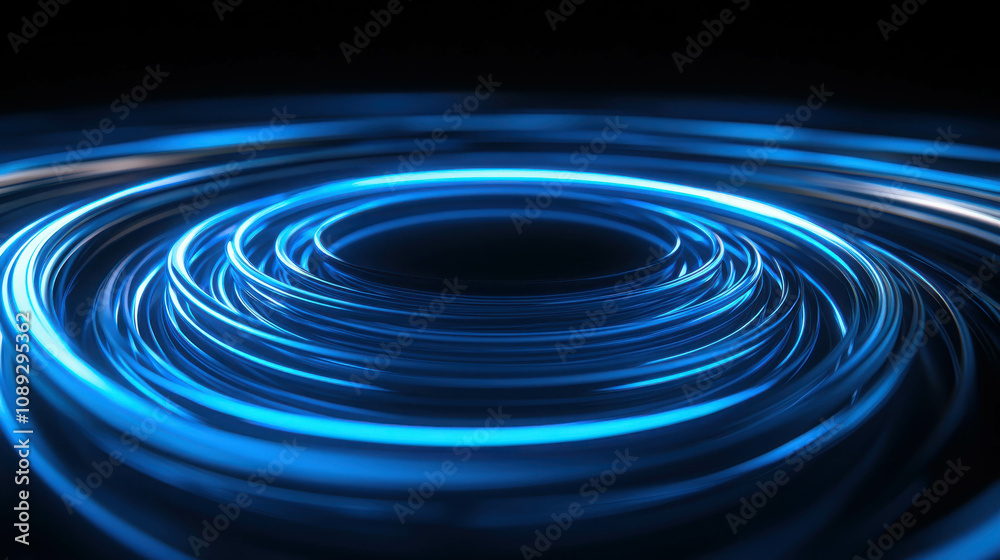 Blue Light Swirls in Circular Motion Over a Dark Background, Creating an Abstract Pattern with Smooth Flow and Futuristic Vibes for Modern Design Projects Blue Light Swirls in Circular Motion Over a Dark Background, Creating an Abstract Pattern with Smooth Flow and Futuristic Vibes for Modern Design Projects