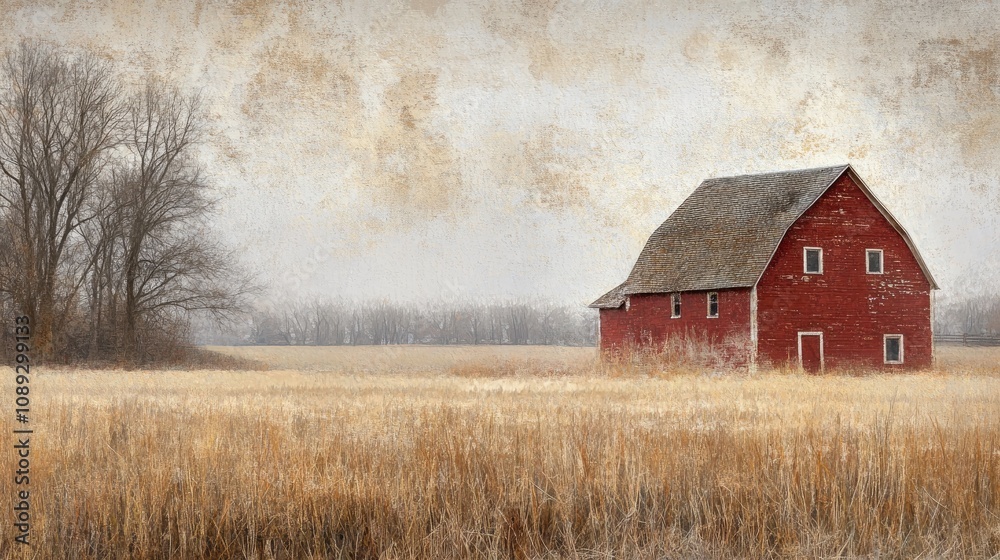 Rustic farmhouse scene showcasing a weathered red barn surrounded by golden fields under a cloudy sky, evoking a serene rural atmosphere. Rustic farmhouse scene showcasing a weathered red barn surrounded by golden fields under a cloudy sky, evoking a serene rural atmosphere.