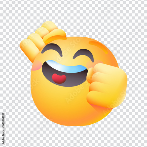 Enthusiastic vector design in EPS 10 format. This energetic illustration captures a joyful, excited emotion—perfect for use in motivational content, character expressions, educational materials, child