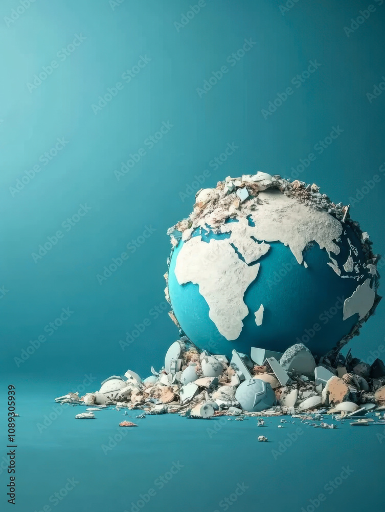 Fototapeta premium Green World Map tree or forest shape of world map isolated on white background