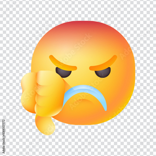 Hatred vector design in EPS 10 format. This expressive illustration conveys strong negative emotion such as anger, frustration, or dislike—ideal for use in emotional expression graphics, awareness cam