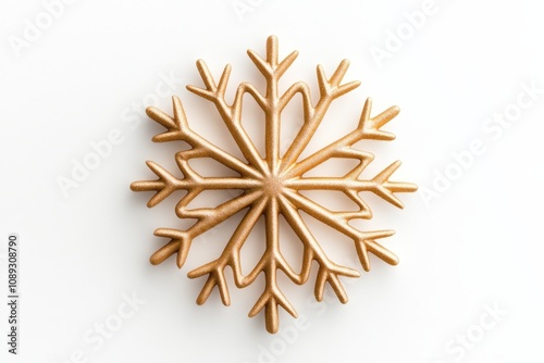 golden snowflake decoration on a white background