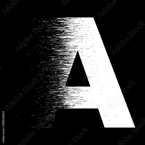 speed A alphabet isolated on dark background
