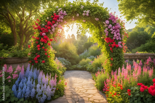 Flower garden arch outdoors