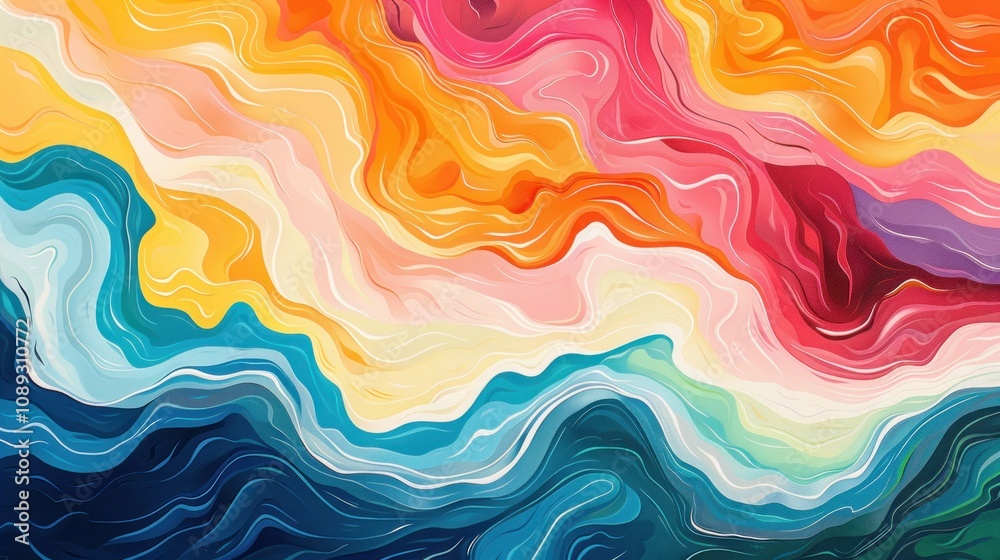 Fototapeta premium Abstract colorful wave pattern background. (1)