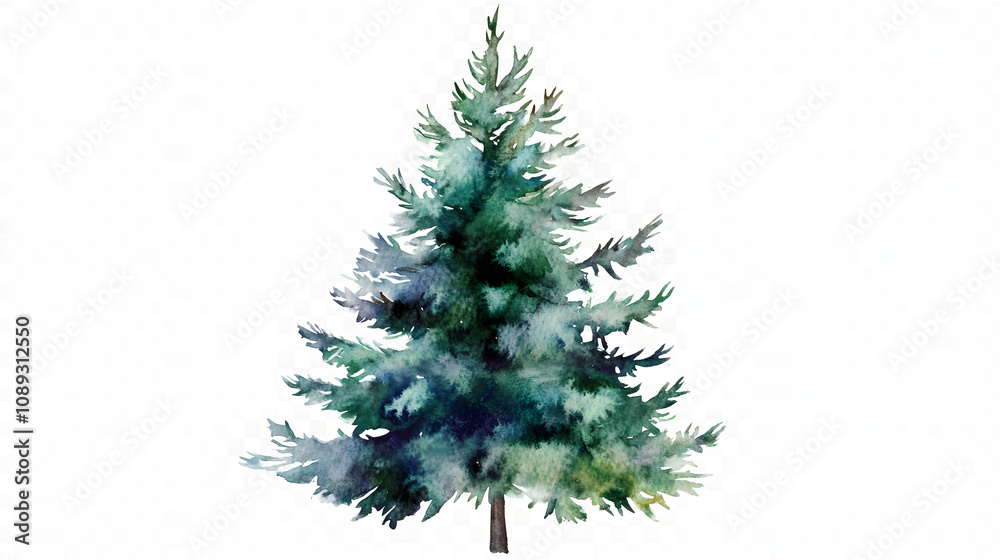 Fototapeta premium christmas tree on white background