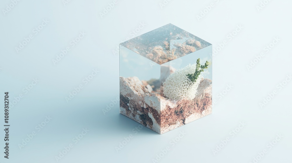 Obraz premium Unique resin art piece featuring marine elements studio artistic sculpture minimalist close-up nature preservation