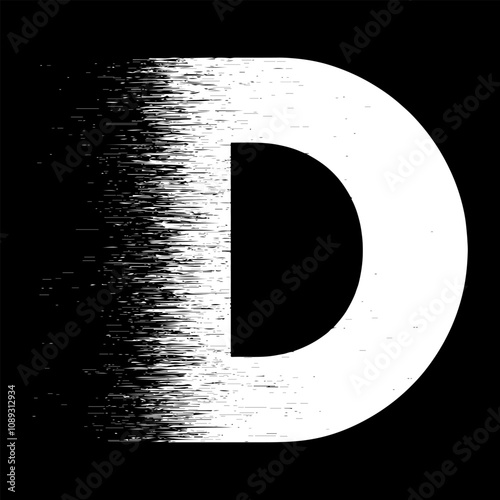 speed D alphabet isolated on dark background