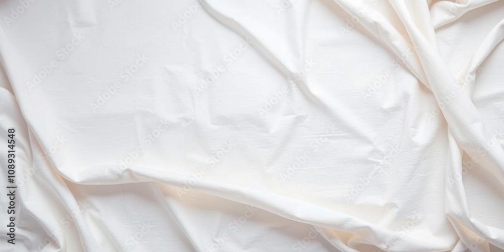 Luxurious white fabric banner with elegant wrinkles and texture for background or design element, background, white, cloth Luxurious white fabric banner with elegant wrinkles and texture for background or design element, background, white, cloth