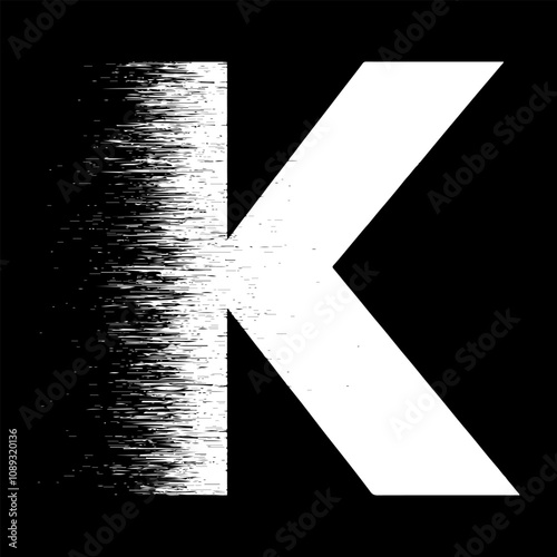 speed K alphabet isolated on dark background