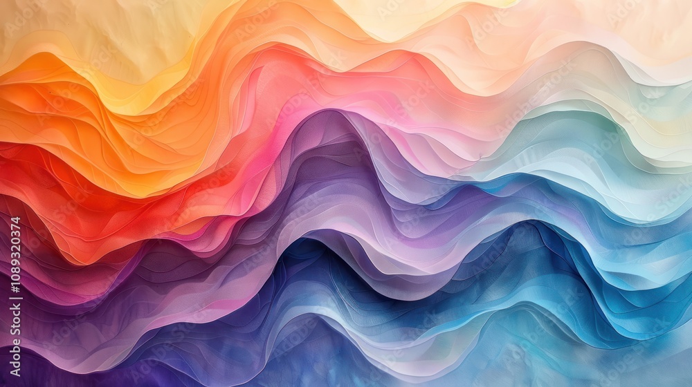 Fototapeta premium Abstract colorful wavy layers background. (2)