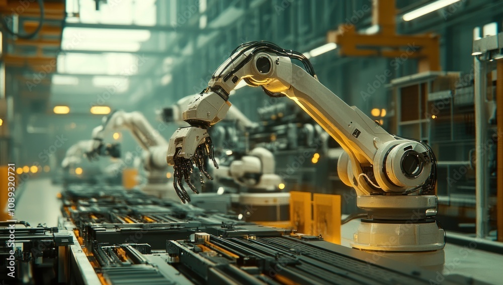 Robot Arms on Assembly Line Robot Arms on Assembly Line
