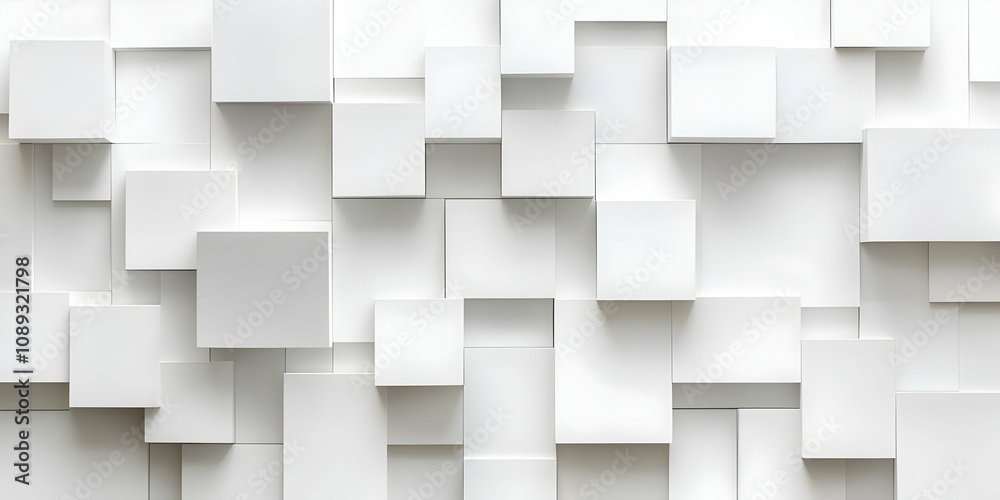 Abstract white geometric cube pattern background. Abstract white geometric cube pattern background.