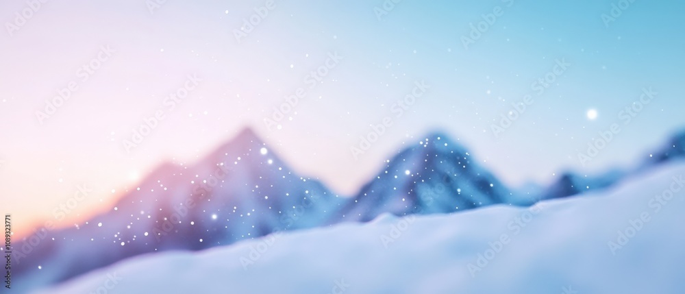 serene winter landscape with soft snow and gentle snowfall