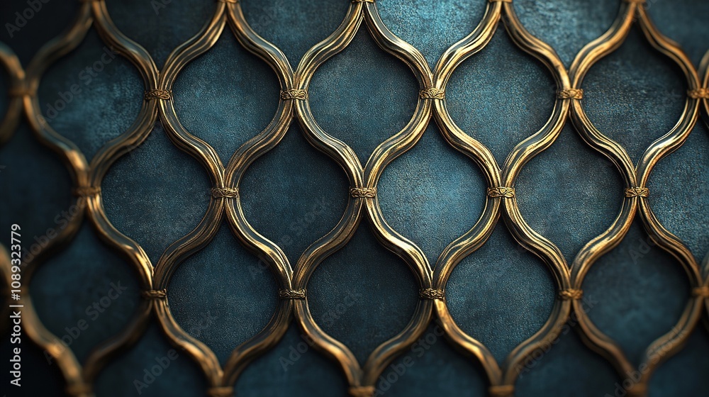 Fototapeta premium Elegant metallic pattern with bronze accents interior design textures artistic environment close-up view luxury concept