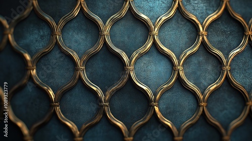 Elegant metallic pattern with bronze accents interior design textures artistic environment close-up view luxury concept