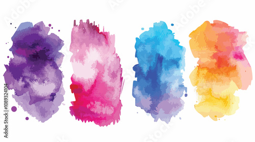 Colorful Abstract Watercolor Vibrant Color Stains Background