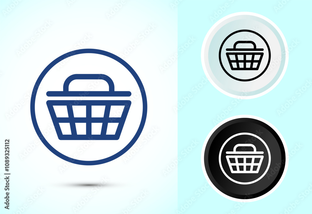 Basket icon design illustration, Shopping basket icon Basket icon design illustration, Shopping basket icon