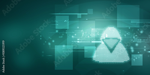 2d illustration Cyber crime and internet privacy hacking. Network security, Cyber attack, Computer Virus, Ransomware, and Malware Concept
