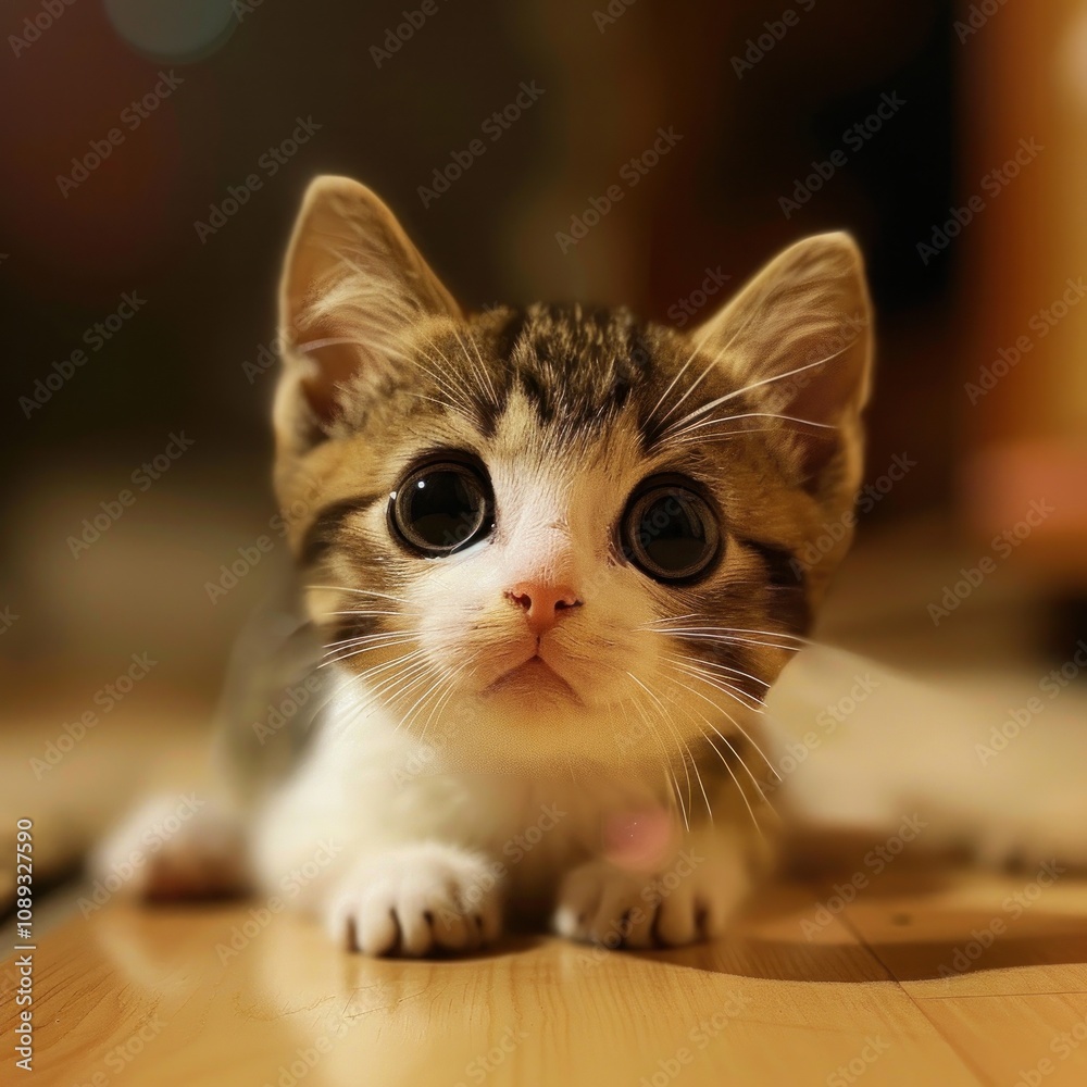 Portrait of a Curious Kitten with Big Eyes Portrait of a Curious Kitten with Big Eyes