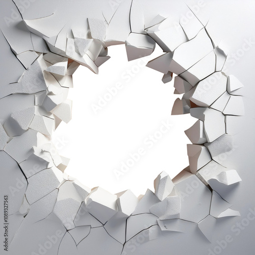 Broken Wall, Transparent Background Isolated