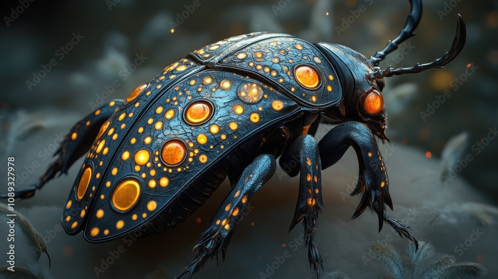 A Close-Up of a Glowing Beetle A Close-Up of a Glowing Beetle