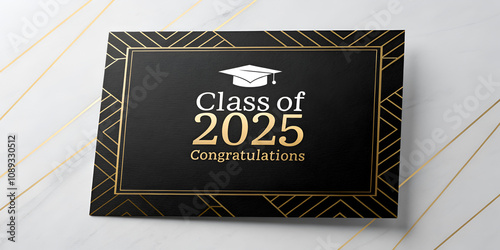 Gold Class of 2025 Graduation Graphic