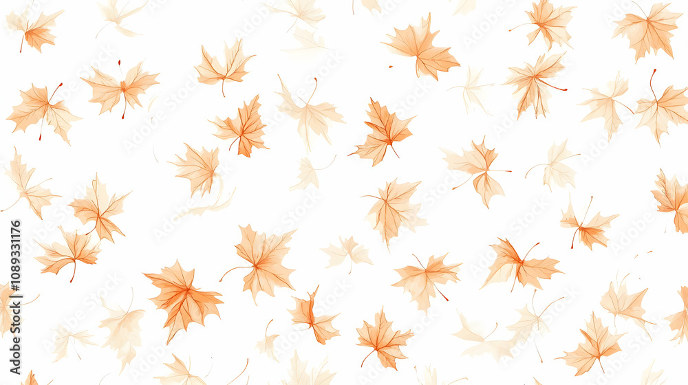 Falling autumn maple leaves on white background. Falling autumn maple leaves on white background.