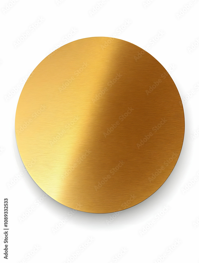Golden circular texture with brushed metallic effect, isolated on white background. Ideal for design elements, backgrounds, or branding. Golden circular texture with brushed metallic effect, isolated on white background. Ideal for design elements, backgrounds, or branding.