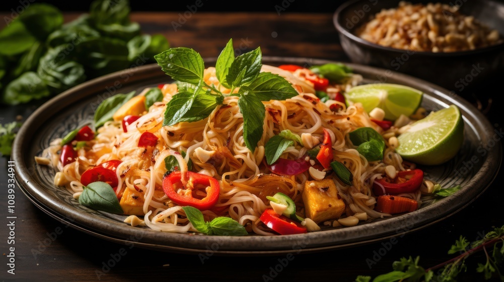 Freshly Made Asian Noodle Salad with Veggies Freshly Made Asian Noodle Salad with Veggies