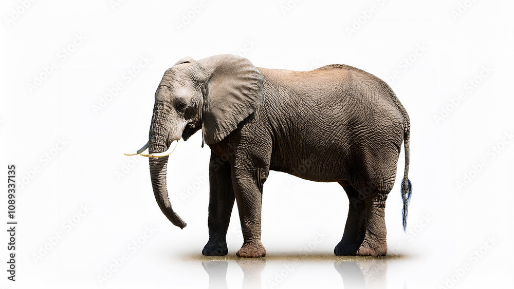 Fototapeta premium Elephant in profile on a white background